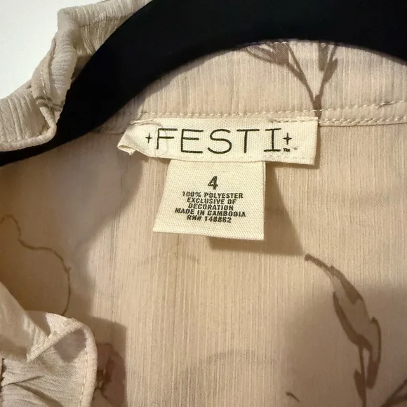 Festi Pleated Ruffle Neck Blouse - Picture 5 of 6